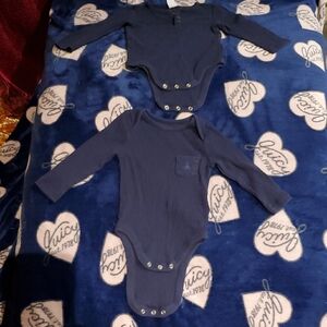 Classic Navy Long Sleeve Baby Bodysuit